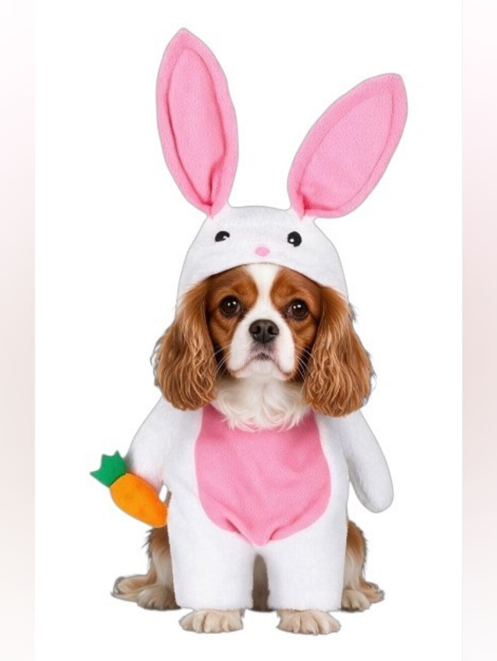 Pet Pink & White Bunny Costume, M